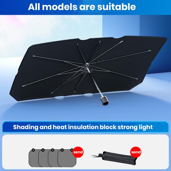 Parasole Auto Pieghevole - Scherma 98,6% Raggi UV - Universale Per Auto E SUV - Foto 2