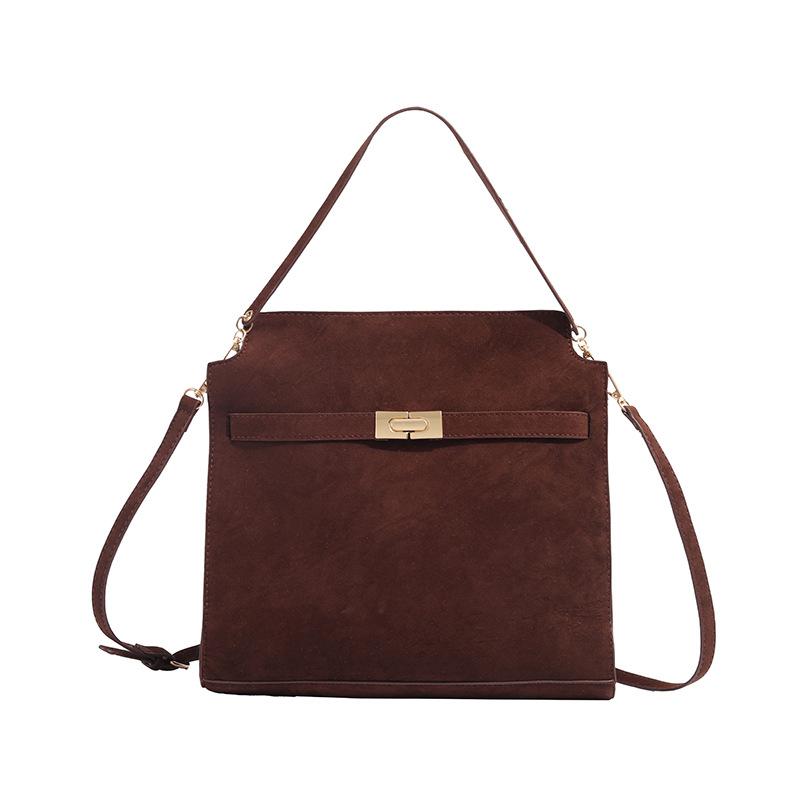 New Autumn and Winter Niche High-end Retro Matte Handbag Women's Large-capacity Commuting Shoulder Oblique Span Bag