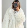 Women's Oversized White Faux Fur Coat Fluffy Warm Winter Outerwear