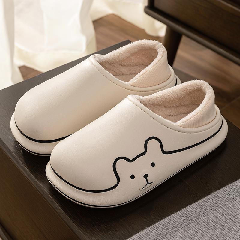 Lidani home cotton slippers men's winter outdoor bag and thick-soled indoor thermal cotton shoes women's household simple autumn and winter