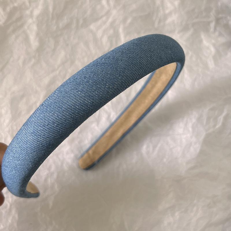 1.5/2/3cm Minimalist Women Girls Denim Sponge Padded Headbands for Ladies Daily Shopping Dress Up Head Hoop Accessories