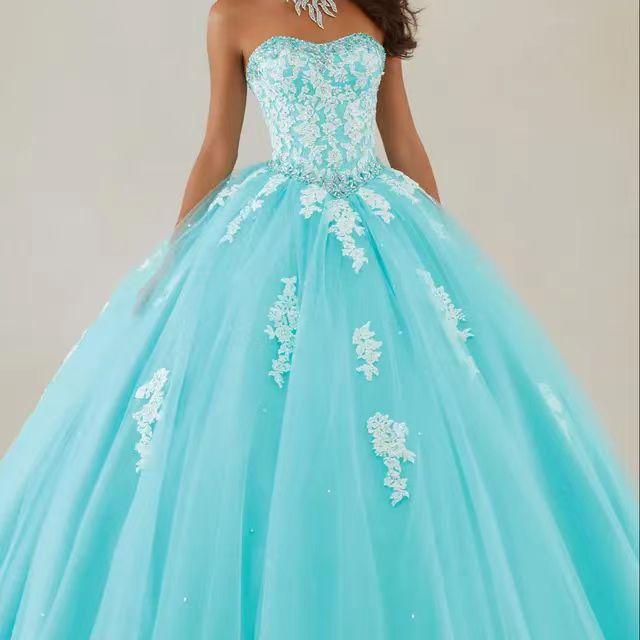 New blue tube top wedding stage