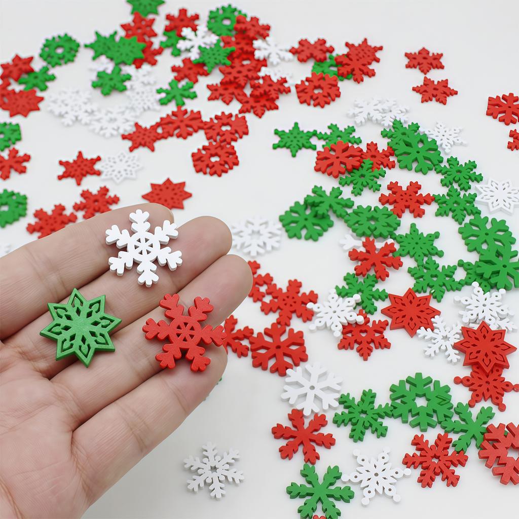 50pcs Wooden Snowflake Ornaments, Christmas Tree Decorations & Window/Door Accessories Snowflake Decorations for Handicrafts