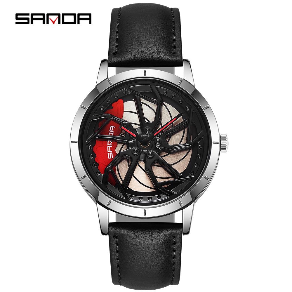 Sanda Meilleure Vente 1088 Montre pour Adolescent: Personnalisé, Cadran Rotatif 3D, Tendance, Quartz Étanche.