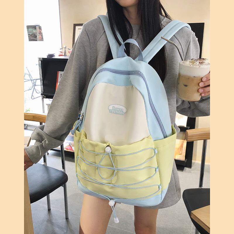 Schoolbag1011 new spring nylon lightweight contrasting color sports travel backpack large capacity student backpack