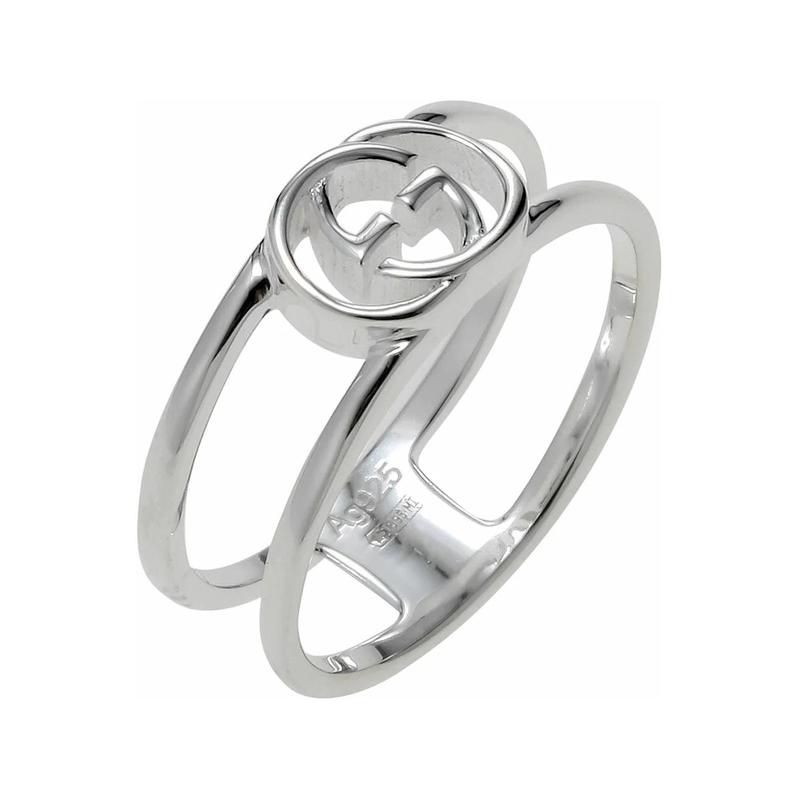 Gucci Logo engraving design sterling silver ring men s and women s couple style silver серебряный