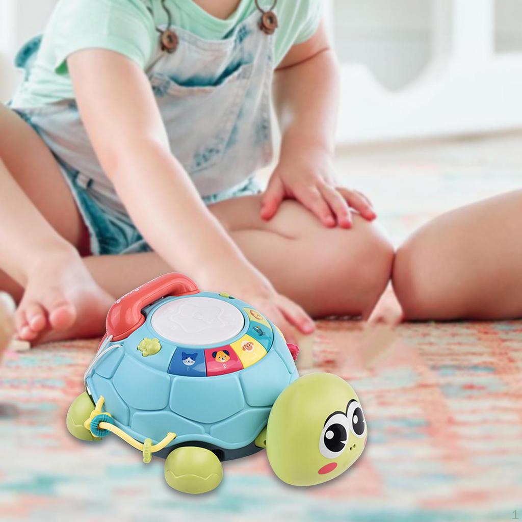 Turtle Crawling Musical Toys, Pretend Toy, Infant Toy for 1 2 Year Old Birthday Gift