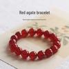 Red Agate Dragon Birth Year Bracelet for Couples, 7A Grade Chalcedony Beads, Unisex Accessory