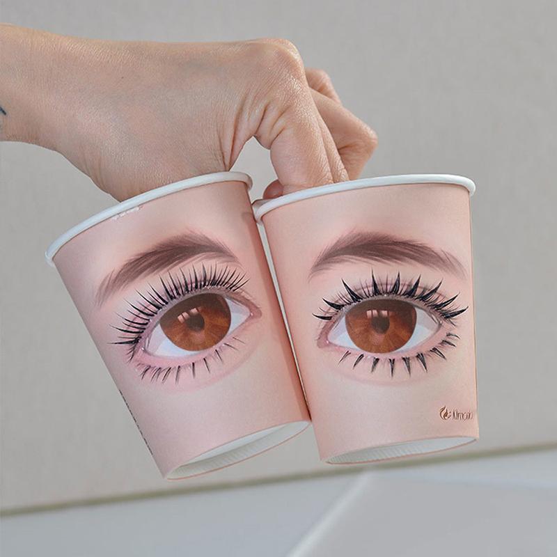 5Pcs Beauty Eyelash Practice Paper Cup Eyelash Extension Practice Beginner Lashes Training Disposable Paper Cups Multifunction
