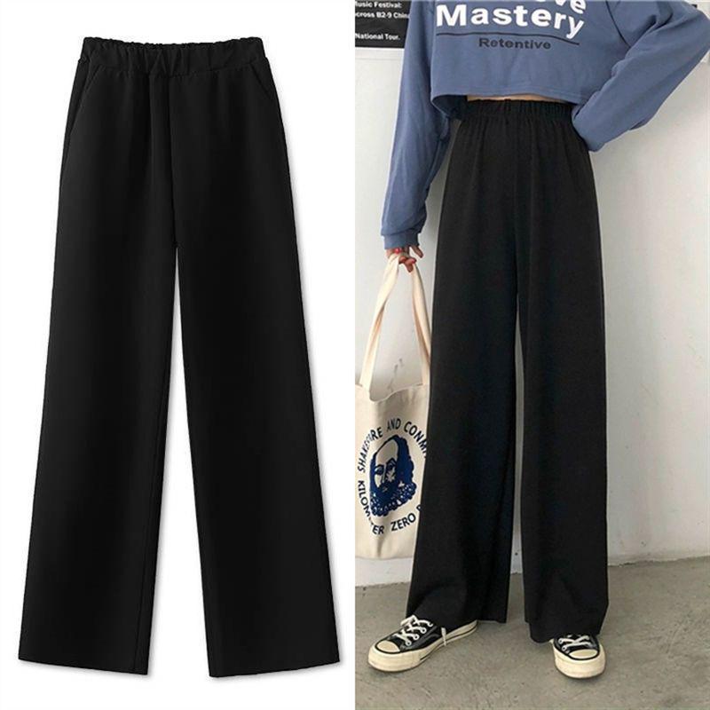 Petite Floor-Length Wide-Leg Pants Women's Drape Spring/Autumn Straight-Leg 2026 Style for Short Women, Summer Thin