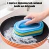 1/3pcs Powerful Stain Removal Cleaning Sponge Brush - Durable Handle Sponge for Bathroom, Bathtub, Tile, Kitchen