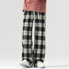 Ge Di Jie Men's and Women's Trendy Plaid Loose Straight Tube Hanging Wide Leg Casual Pants