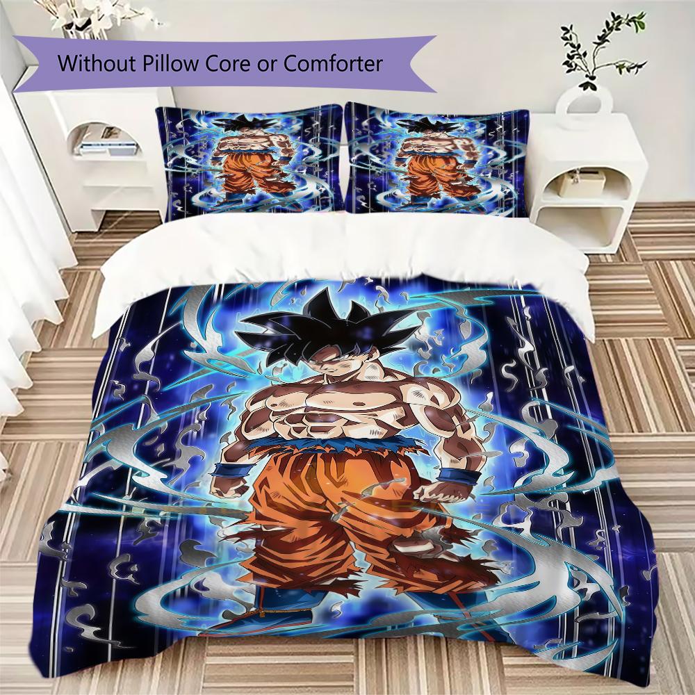 Son Goku 3pcs Duvet Cover Set, Digital Print Bedding, No Core, Soft Children's Bedroom Gift -HYQ14