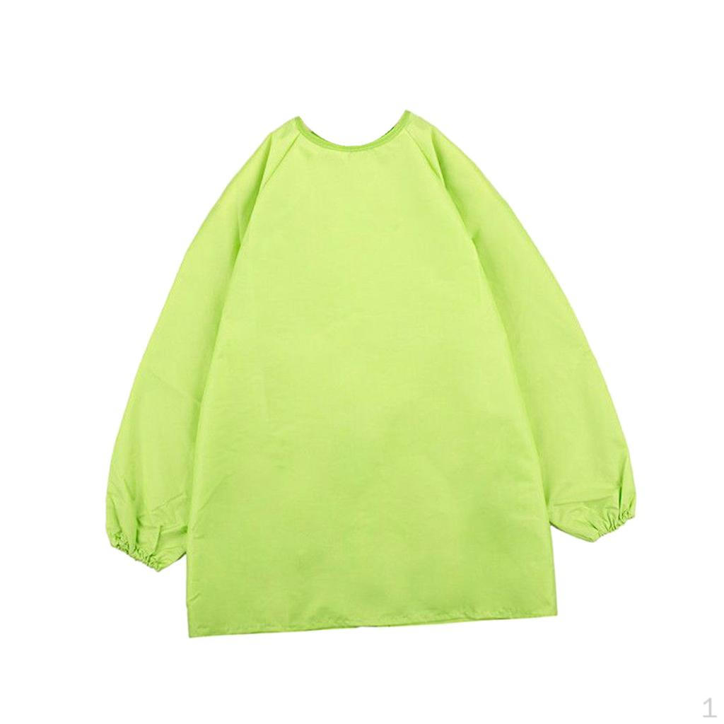

Smock, Waterproof Painting Apron for Children, Artist with Long Sleeve and Section, as described_light Green S