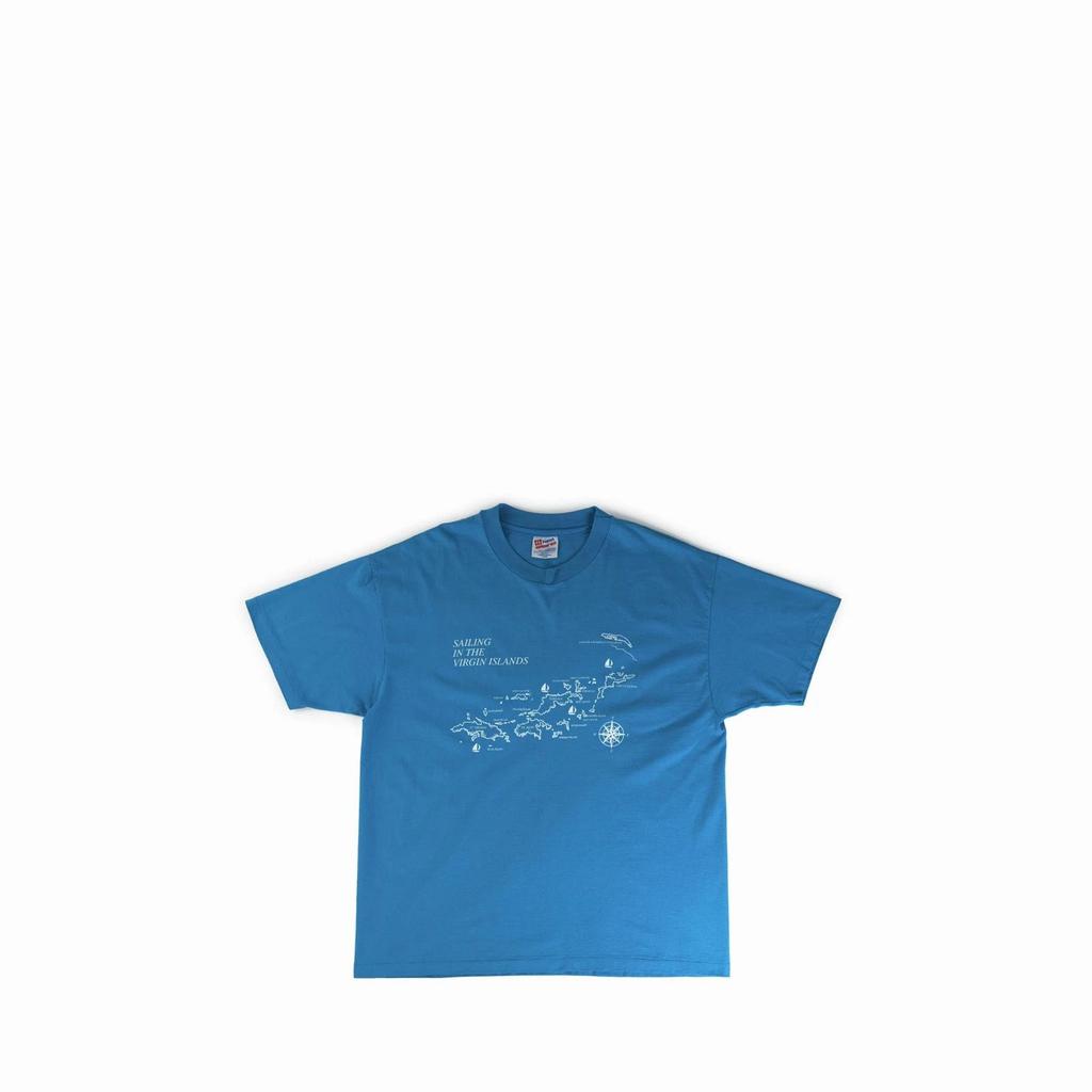 Vintage 1990's Virgin Islands Tee Shirt 90s Vtg Beach Graphic Map Single Stitch