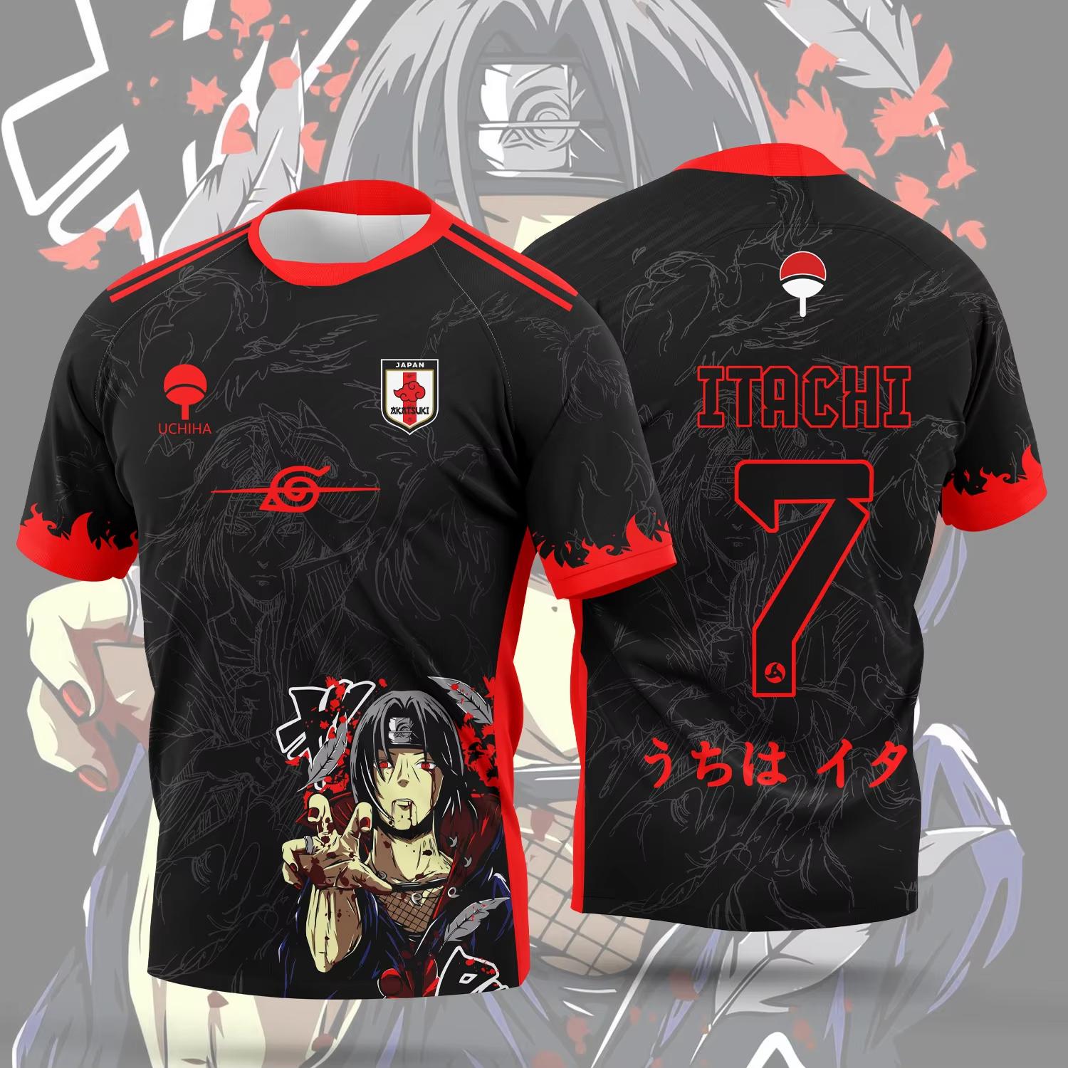 New 2026 Naruto Akatsuki Jersey, Pain Itachi Character Pattern Men s and Women s Summer Casual Sports T-Shirt S