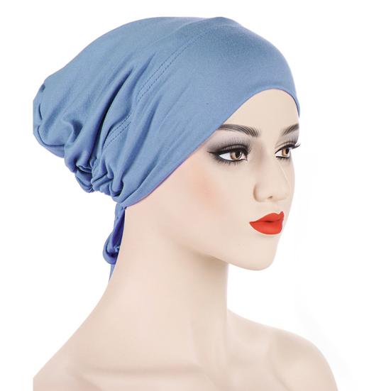 Women Turban Hat Pre Tied Drawstring Wrap Headscarf Sleep Hair Cover Skull Cap Chemo Cancer Headwear