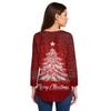 Dame Løs Rund Hals Juleprint Langermet T-skjorte Topp Genser