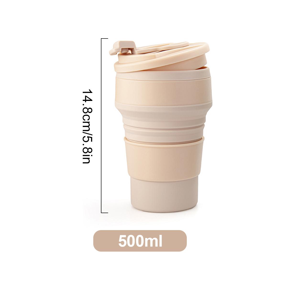 

Складная дорожная кружка Leeseph, силиконовая переносная кружка с крышкой для воды, кофе, напитков для походов и пикников(350/500мл)