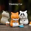 Kawaii Mini Thinking Cat Blind Box Orange Cat Figures Ornaments Mystery Box Office Desktop Computer Decor Toy Kids Birthday Gift