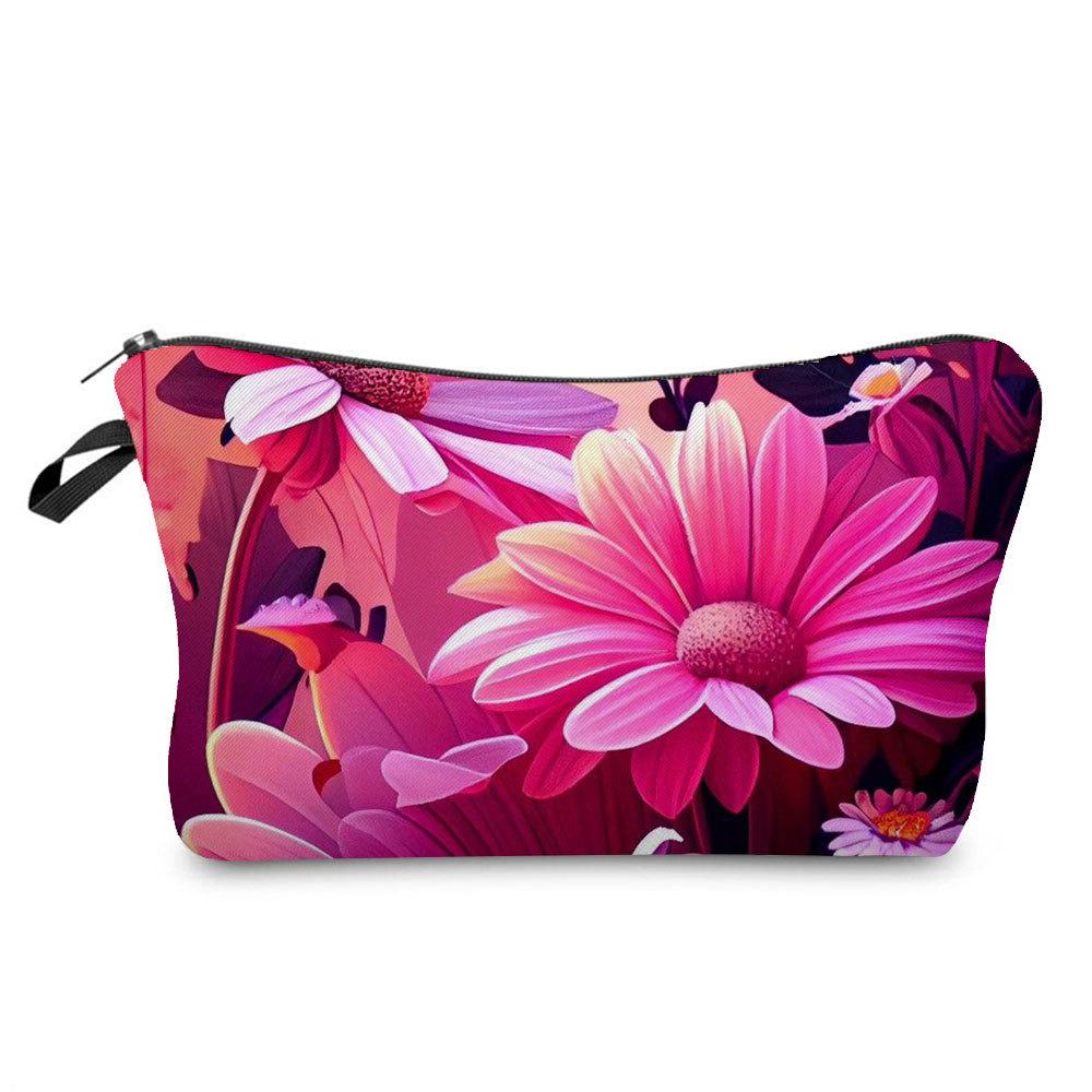 Women Flower Print Cosmetic Bag Toiletries Organize Travel Storage Case  6394 CLE