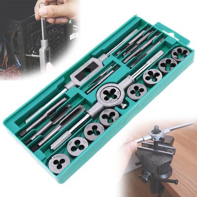20pcs Tap & Die Set 1/16-1/2 Inch NC Screw Thread Plugs Taps Alloy Steel Hand Screw Taps
