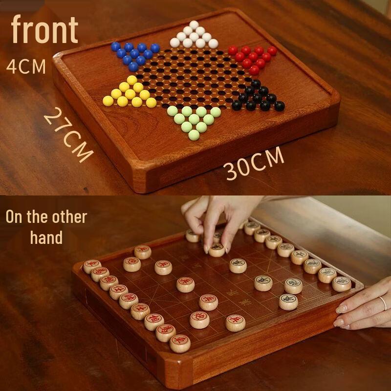 Qiuchao Wooden 2-in-1 Chinese Checkers Set