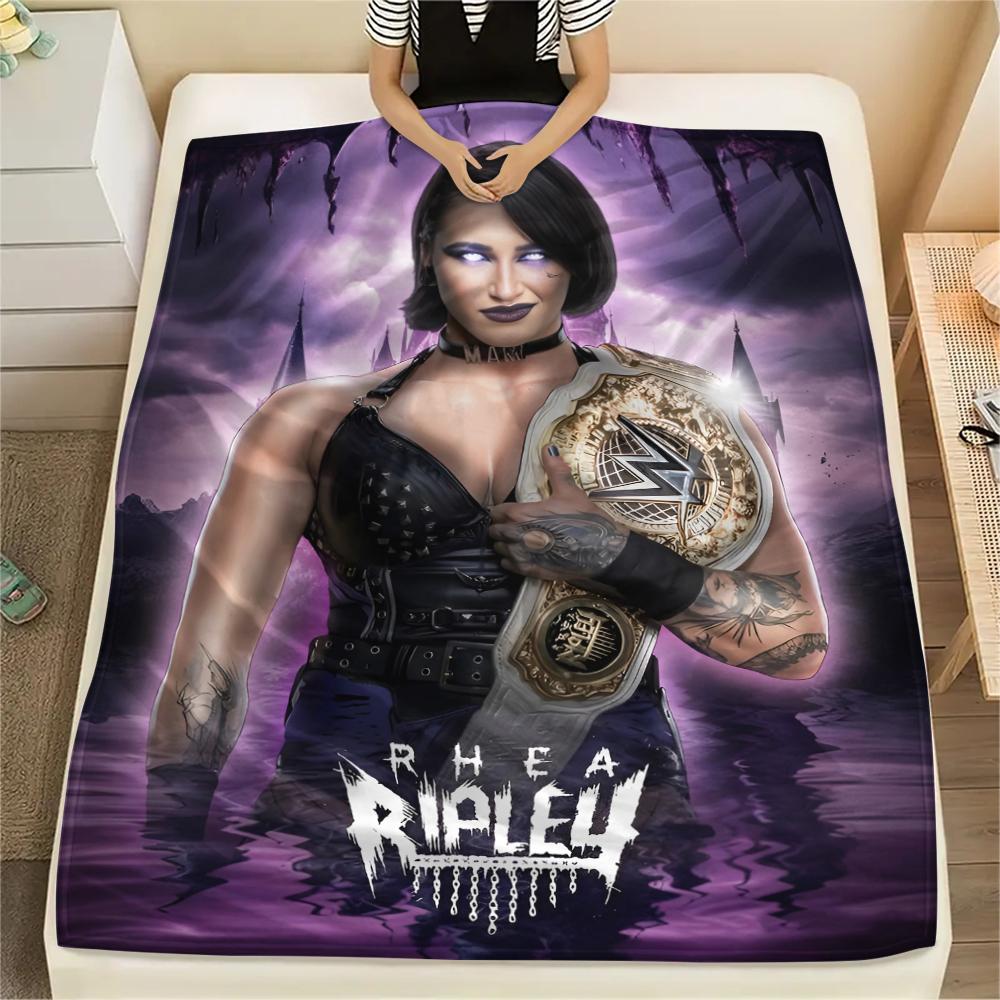 1PC Rhea Ripley Print Flannel Blanket, High quality All Seasons, Home Decor, Warmth and Comfort, Perfect for Christmas Gifts