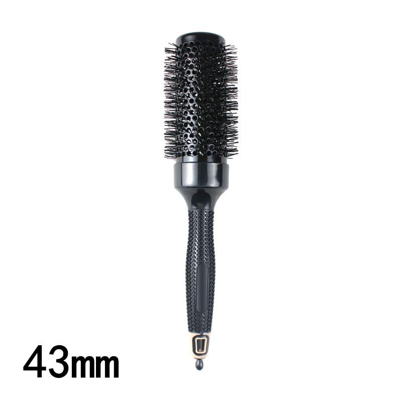 Professional 1/6PCS Black Boar Bristles Round Hair Comb Hairdressing Hair Brush Anti-Static Barber Salon Styling Tools
