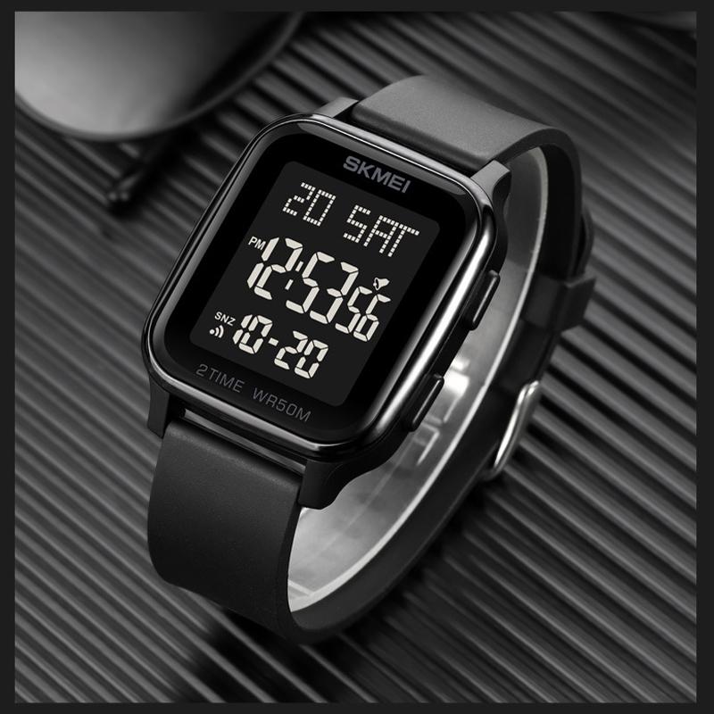 მამაკაცის 5 ბარიანი წყალგაუმტარი კალენდარი უკუთვლა ელექტრონული მაჯის საათები საათი LED სინათლის ციფრული საათი