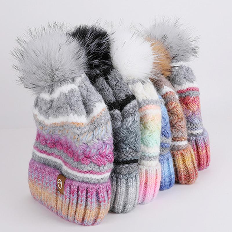 Winter Warm Cap Scarf Two-Piece Velvet Thick Knitted Wool Cap Women's Outdoor Ear Protection Cap