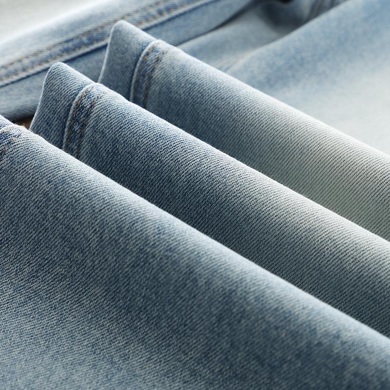 Women's High-Waisted Light Distressed Straight-Leg Jeans for Winter 2025 - Slimming Draped Wide-Leg Pants for Autumn/Spring