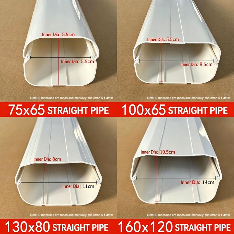 75*65Mm Air Cond Lineset Cover System Pvc White Coupling End Cap Cover Flat Elbow Easy To Install Wall Entry Mouth Air Cond Pipe