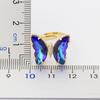 Nidin New Fashion Design Gorgeous Butterfly Ring Sweet 10 Colors Transparent Crystal Adjustable Rings for Women Party Jewelry