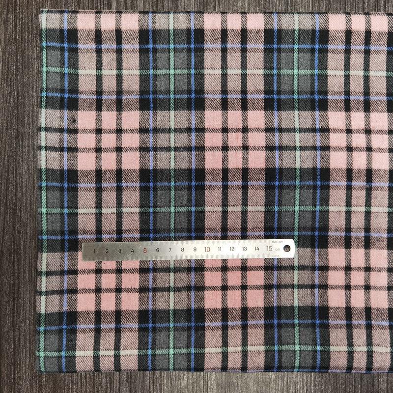 Children's Twill Plaid Flannel Shirt Fabric - Yarn Dyed, Brushed Cotton