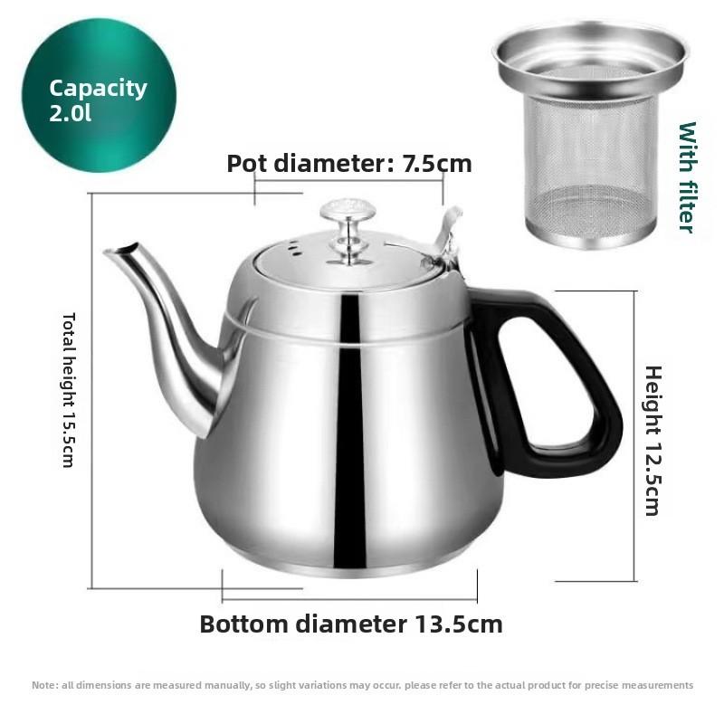 Thickened Stainless Steel Tea Pot With Filter For Family And Office Brewing