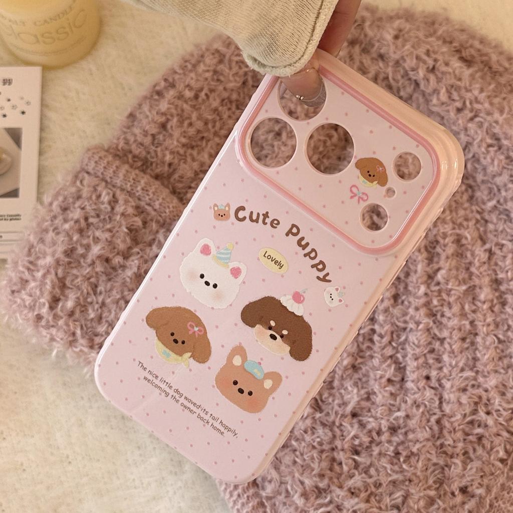 Puppy cute pet cartoon apple 17 mobile phone case iphone16promax suitable for 15 cartoons 13 soft sets 14 creative