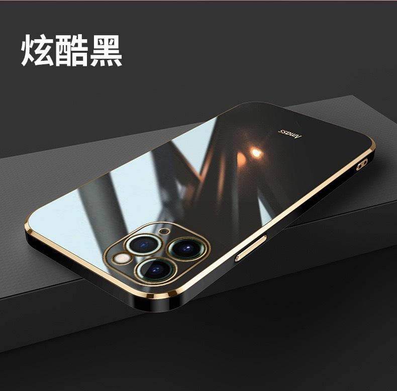 Applicable to ipnoe14promax mobile phone case electroplating straight edge soft case Apple iphone14 lens all-inclusive anti-drop
