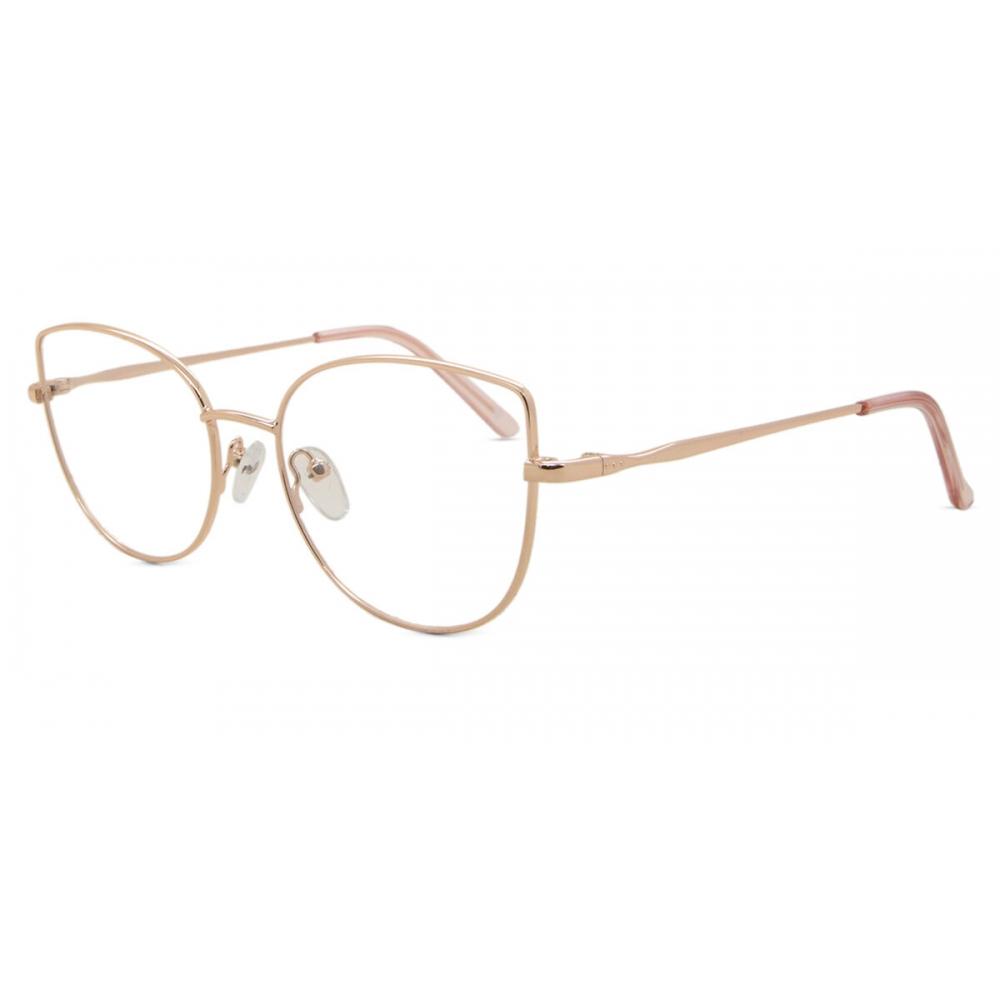 Full Rim Cat Eye Shiny Rose Gold Smartbuy Collection Sammie L119f Fashion Women Eyeglasses