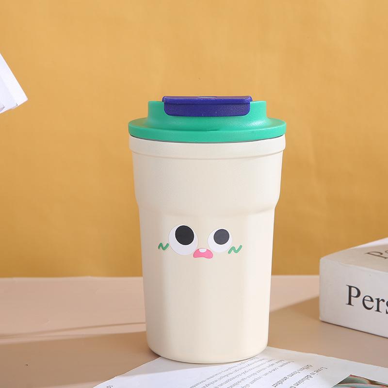 Stainless Steel Vacuum Cup High Appearance Level Flip Coffee Cup Outdoor Portable Car Cup