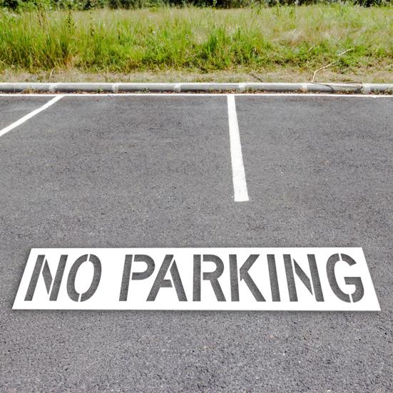 Silicone No Parking Stencil 12" Tall Letters Pavement Sign Stencil for Parking Lot Reusable Parking Zone Marking Templates for Concrete Curbs Pavement