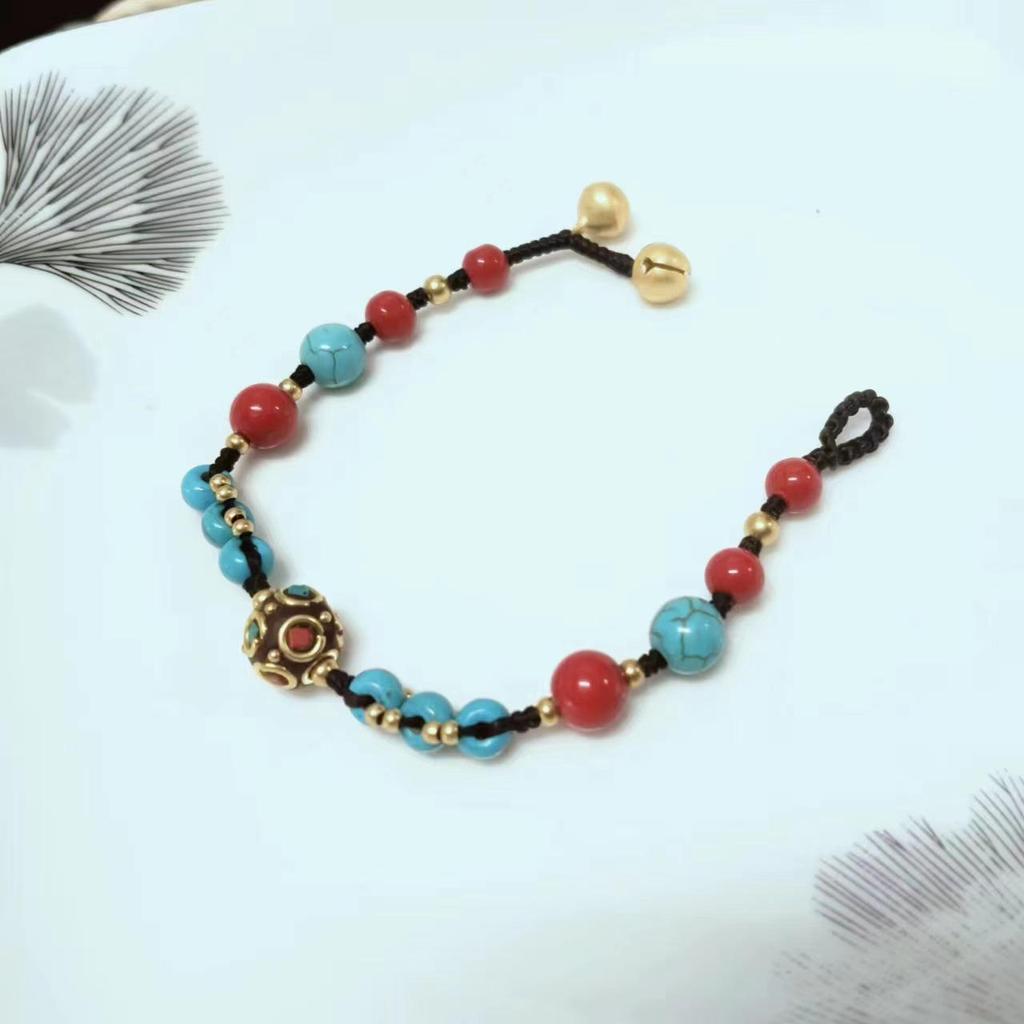 Handmade Chinese Retro Beaded Bracelet: Versatile Ethnic Style for Couples & Friends