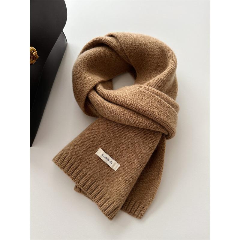 Exquisite Cashmere Scarf New Solid Color Versatile Winter Warm Knitted Scarf for Men and Women