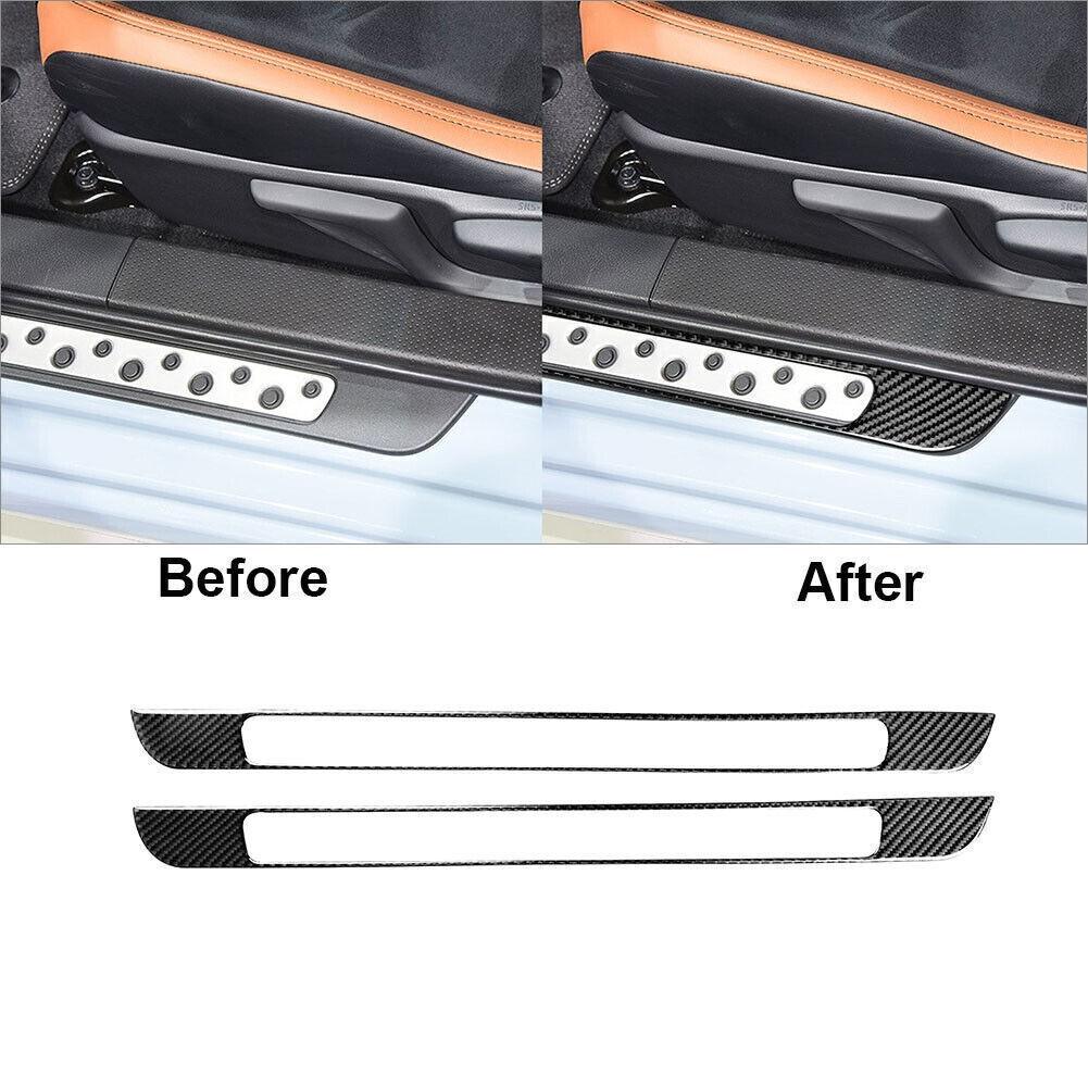 2Pcs Carbon Fiber Door Central Threshold Cover Trim For Toyota 86 Subaru BRZ