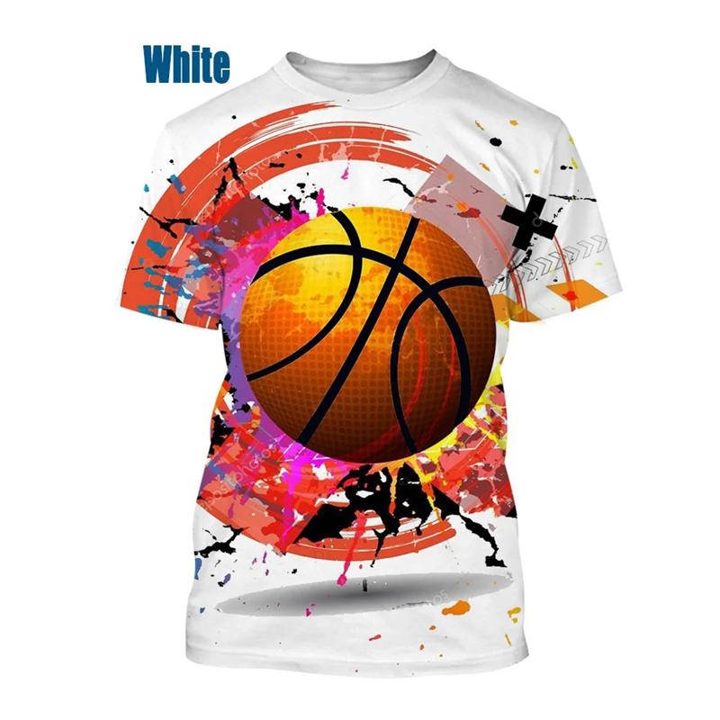 Paint Splatter Basketball T-Shirt Men Women 3D Print Graphic Tee  Summer Outdoor Sports Quick-Drying Casual Fashion Streetwear
