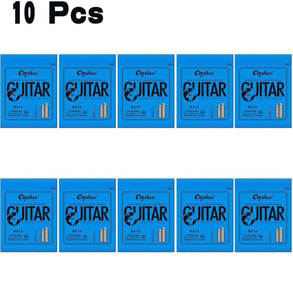 Orphee 1/5/10 Stück Elektrische Gitarrensaiten Satz RX Serie Sechskant Kohlenstoffstahl 6 Saiten für Elektrische Gitarren Zubehör & Teile
