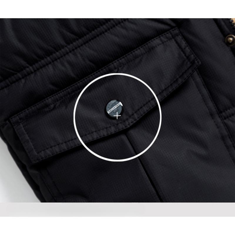 Herren Fleecegefütterte Verdickte Thermoweste für Herbst/Winter Übergroße Stehkragen Ärmellose Jacke für Männer mittleren und höheren Alters