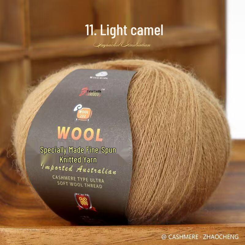 100% Cashmere 2-Ply Medium Fine Knitting Yarn for DIY Sweaters & Scarves