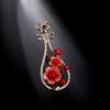 Plum Blossom Pipa Blossom Pipa Women Brooch Flower Crystal Plum Lapel Pins Plum Brooch  Ornament