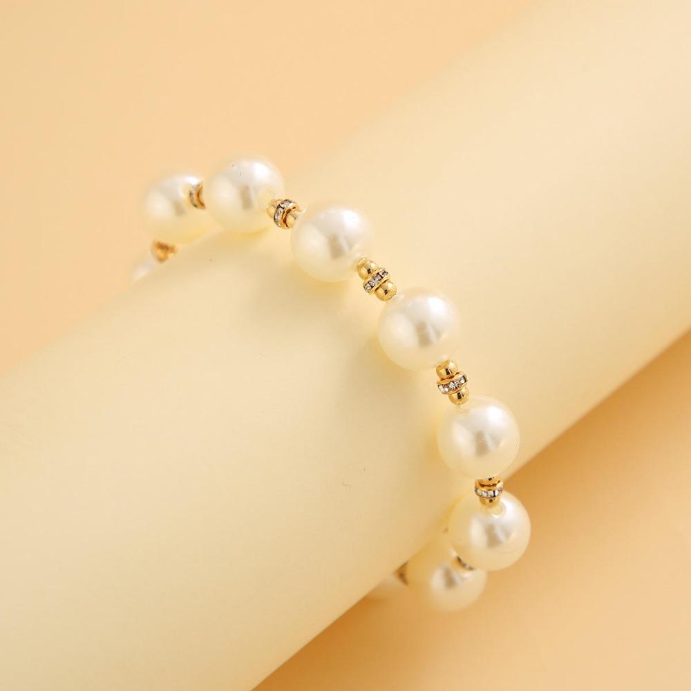 3Pcs Clavicle Chain Pearl Jewelry Set Light Luxury Pearl Beads Necklace  Party